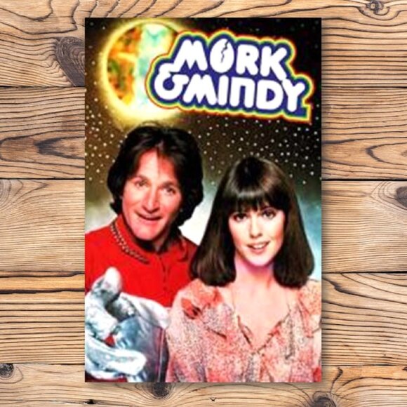 Mork & Mindy Robin Williams & Pam Dawber Refrigerator Locker‎ Fridge Magnet - Picture 1 of 2